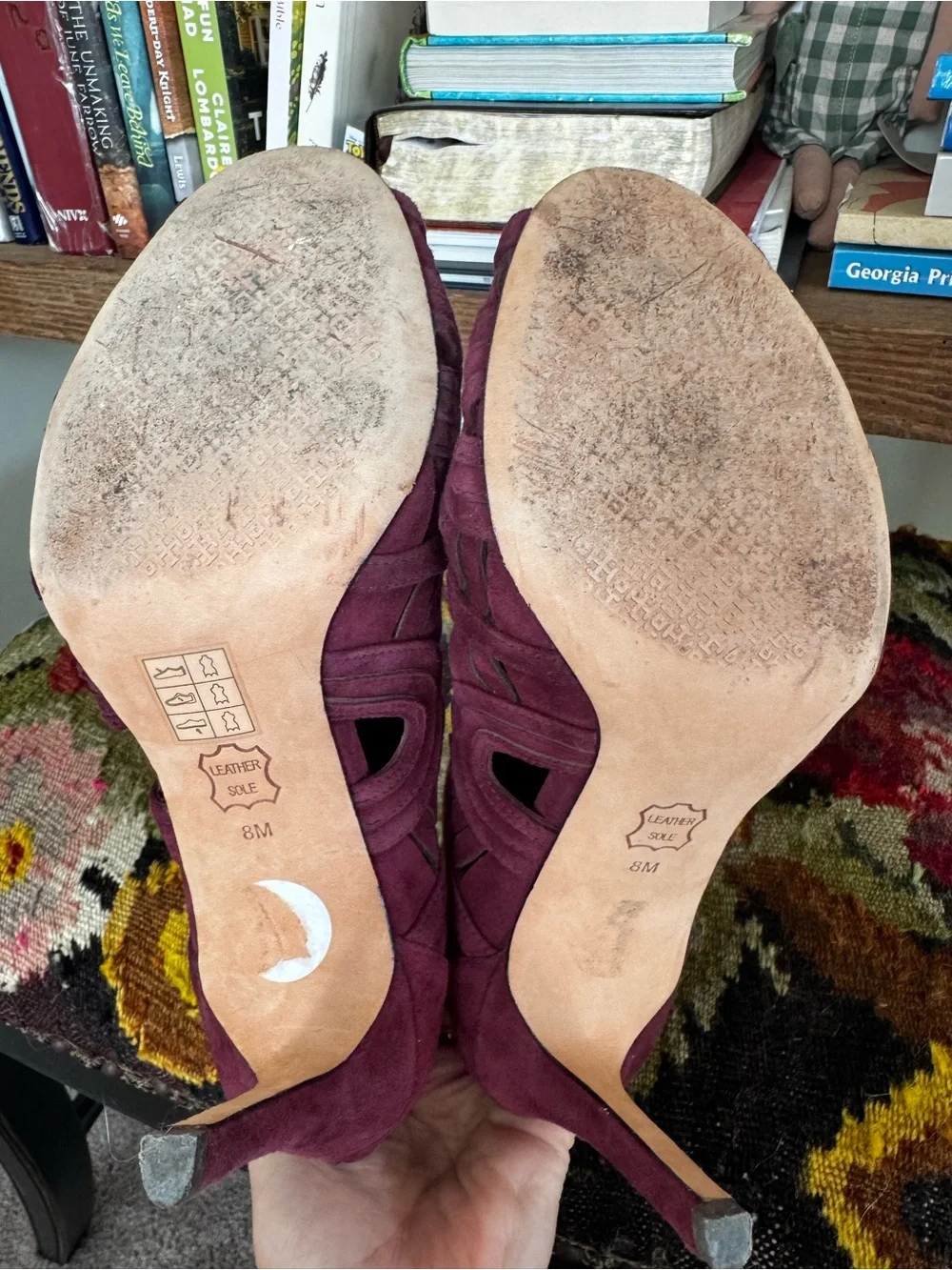 Tory Burch Burgundy Suede Cutout Ankle Booties